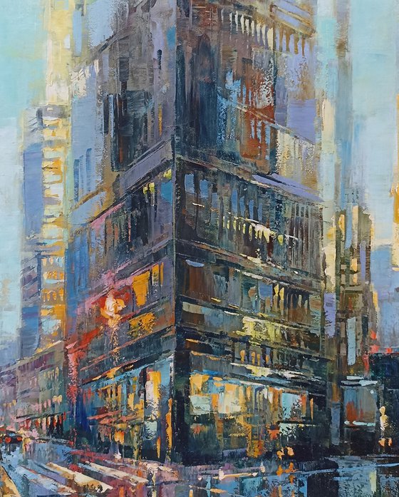 Cityscape (50x70cm, oil painting, ready to hang)