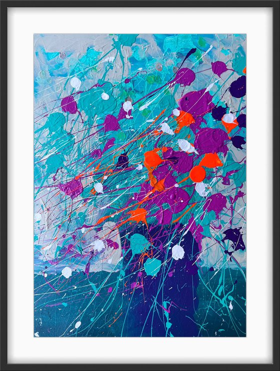 Winter bouquet of Flowers Abstract painting