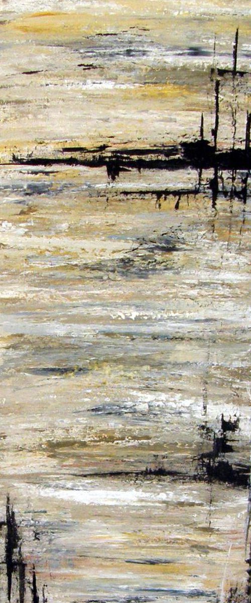 Sepia Shores 9  32"x12" by Lil Nutter