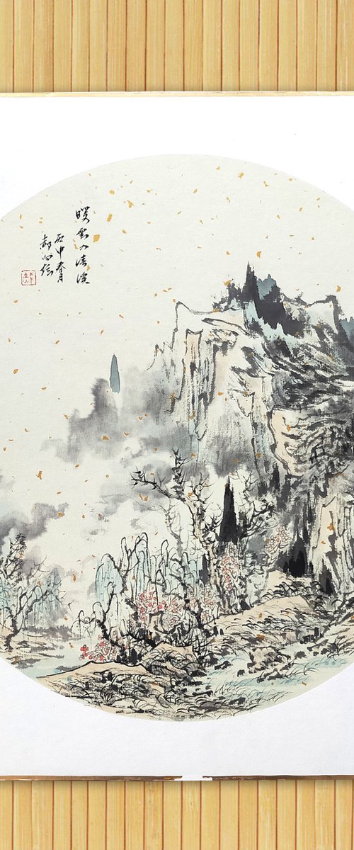 XUAN ART - Chinese landscape painting 43*43cm - 06 by RAN HAO