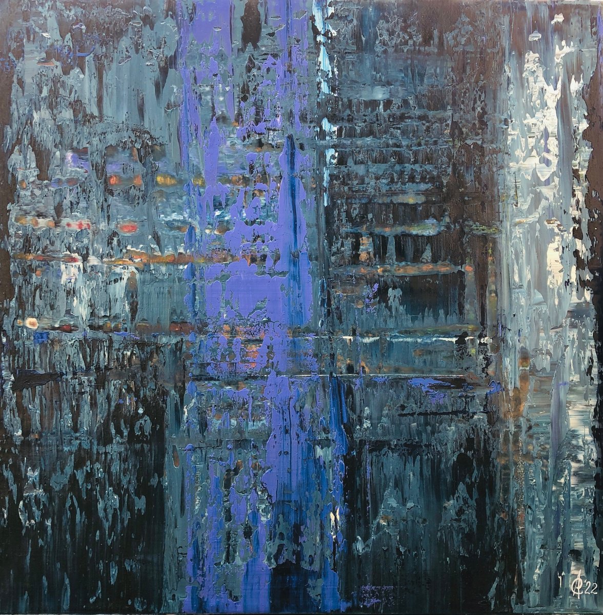 Abstract Oil Painting By Svitlana Andriichenko, 35 X 35", Morning 24.02.22. A60, Original Artwork