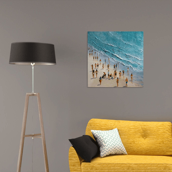 Summertime beach 28x28 in