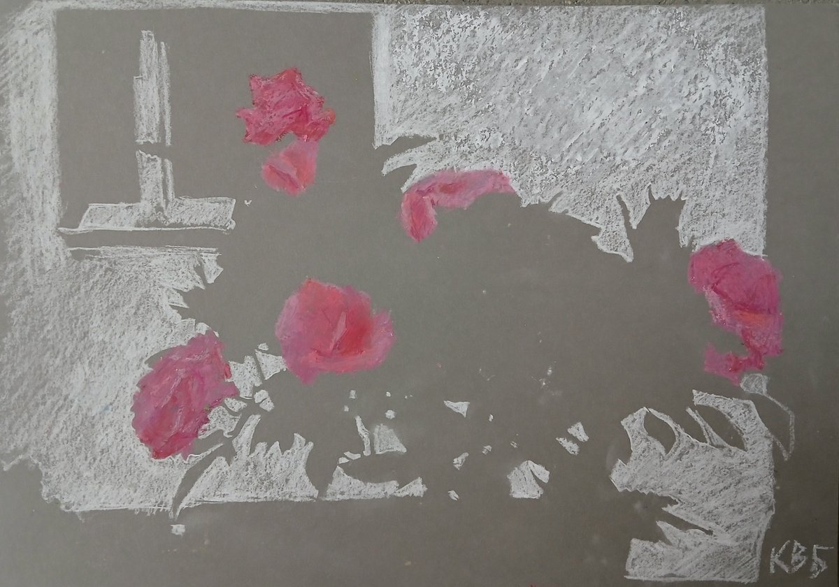 Botanical Pastel Drawing By Vasyl Koval, 12 X 8", Mysterious Tenderness, Original Artwork