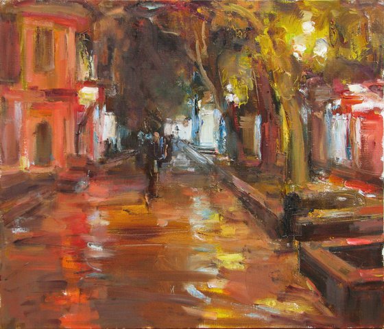 Boulevard in the evening