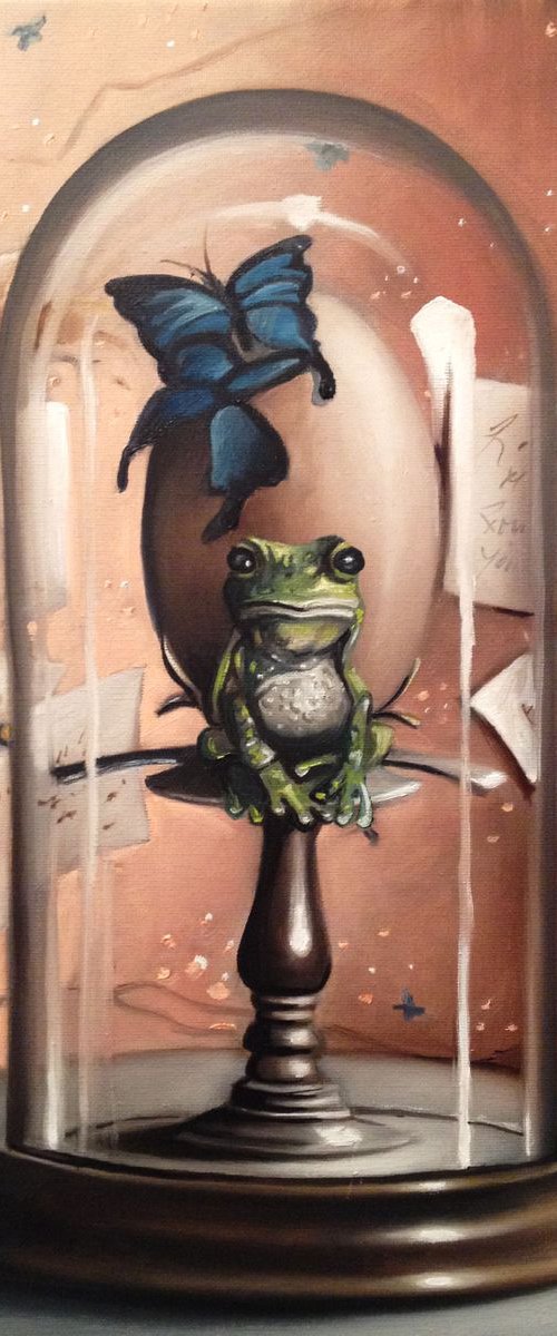 Open and kiss me - original oil panting - 41 x 33 cm ( 16' x 13' ) by Valentina Toma' aka Zoe Chigi