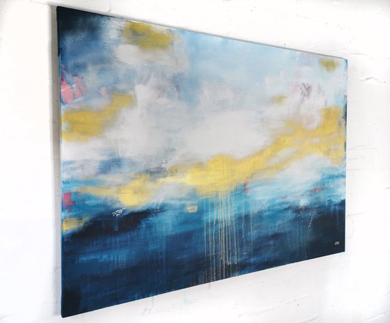 FLOATING GOLD #4 - Large abstract Seascape