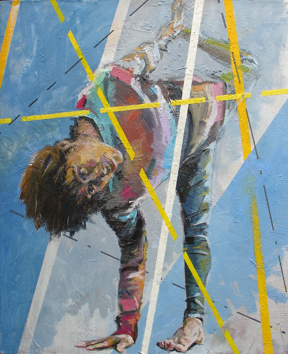 Impressionistic Portrait Oil Painting By Alan Pergusey, 28 X 34, Levitation, Original Artwork