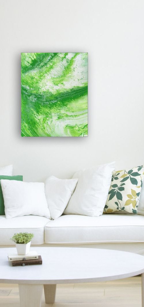"Easy Being Green" - Original Abstract PMS Acrylic Painting - 16 x 20 inches by Preston M. Smith (PMS)