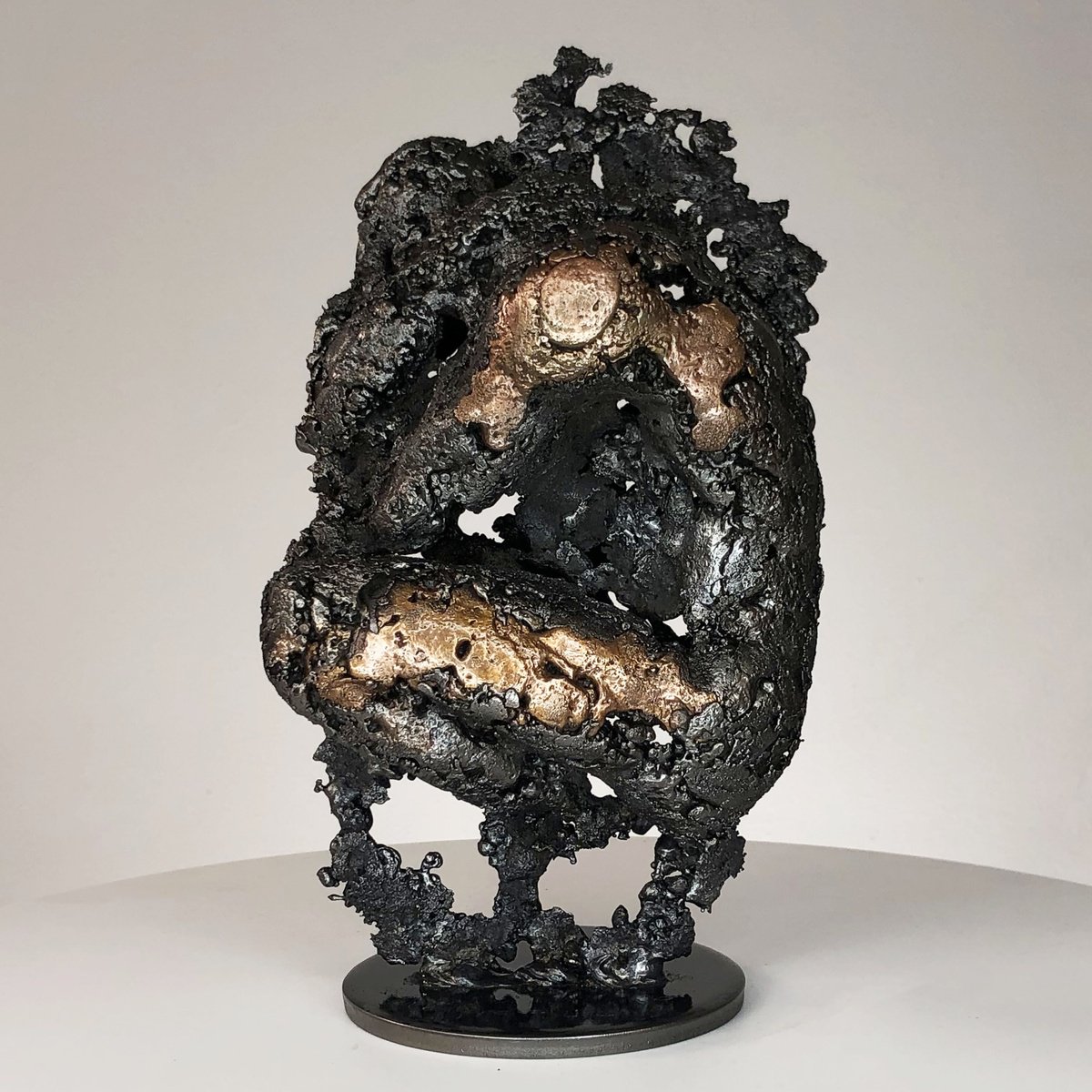 Expressive Portrait Sculpture By Philippe Buil, 6 X 9", Mountain Yogi 123-21, Original Artwork