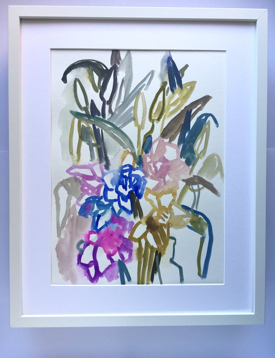DAFFODILS AND LILIES 1 (large framed)