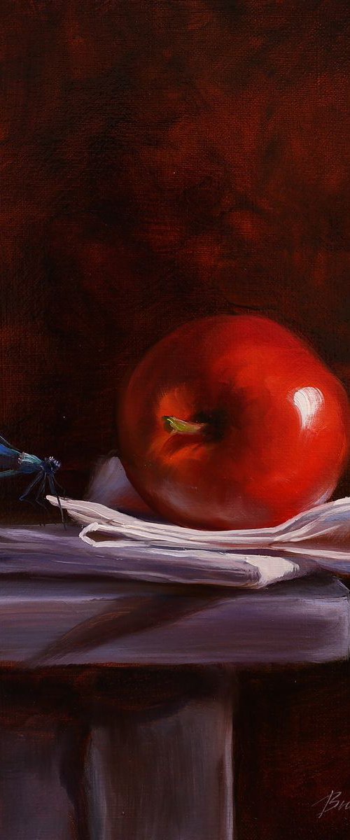 "Apple and dragonfly" by Lena Vylusk