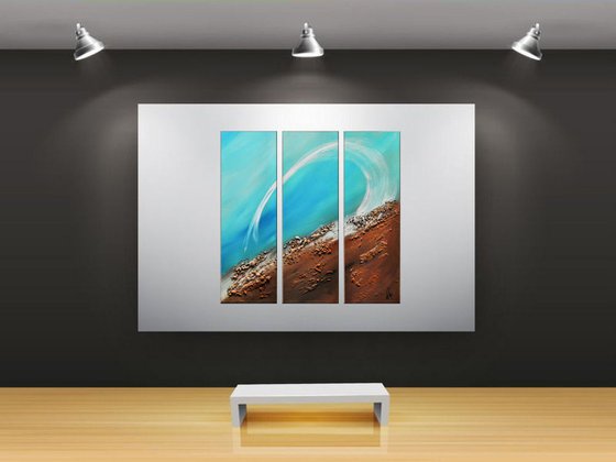 At the Sea - Seascape - Acrylic Painting - Canvas Art- Blue Wall Art