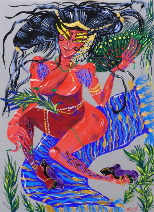 Red Goddess. Nude, erotic by Anna Onikiienko