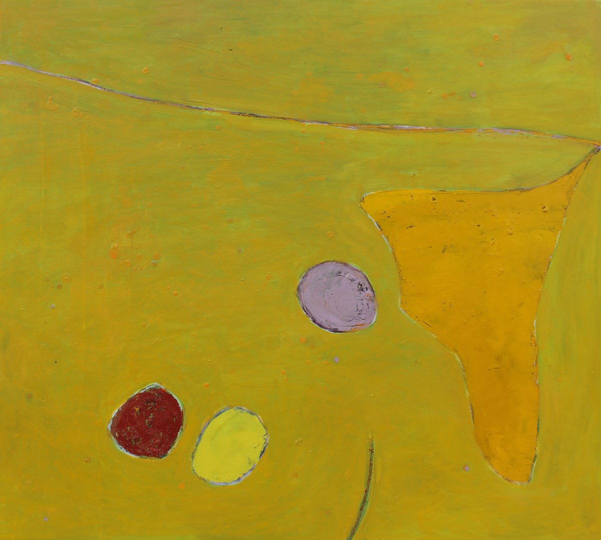 Geometric Abstract Oil Painting By Sergiy Dekalyuk, 39 X 35", Warm Autumn Ii, Original Artwork