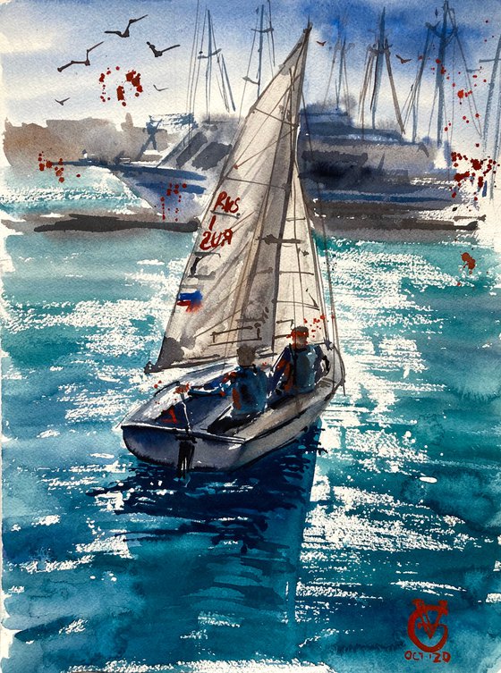 Sailing Studying diptych