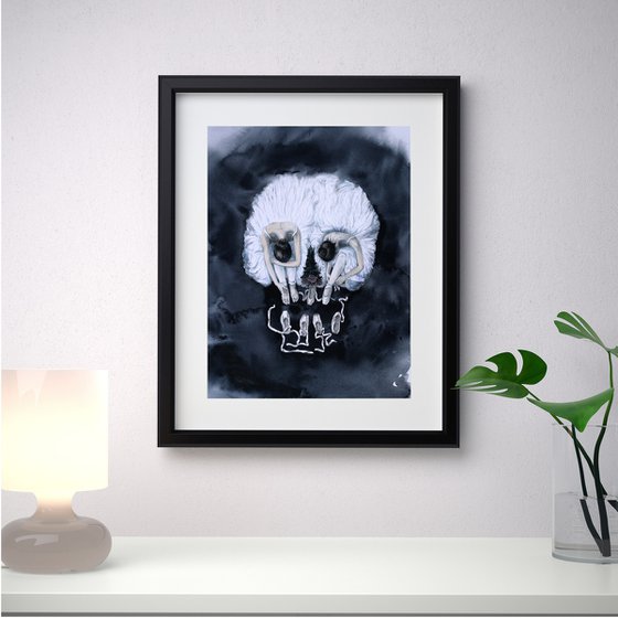 Ballerinas #2  - Optical Illusion Skull Portrait - Halloween