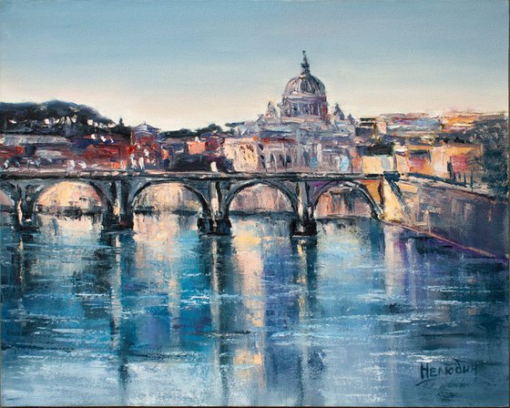 "Rome", city landscape, St. Angelo Bridge, Italy