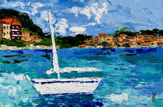 Amalfi Sailboat Painting