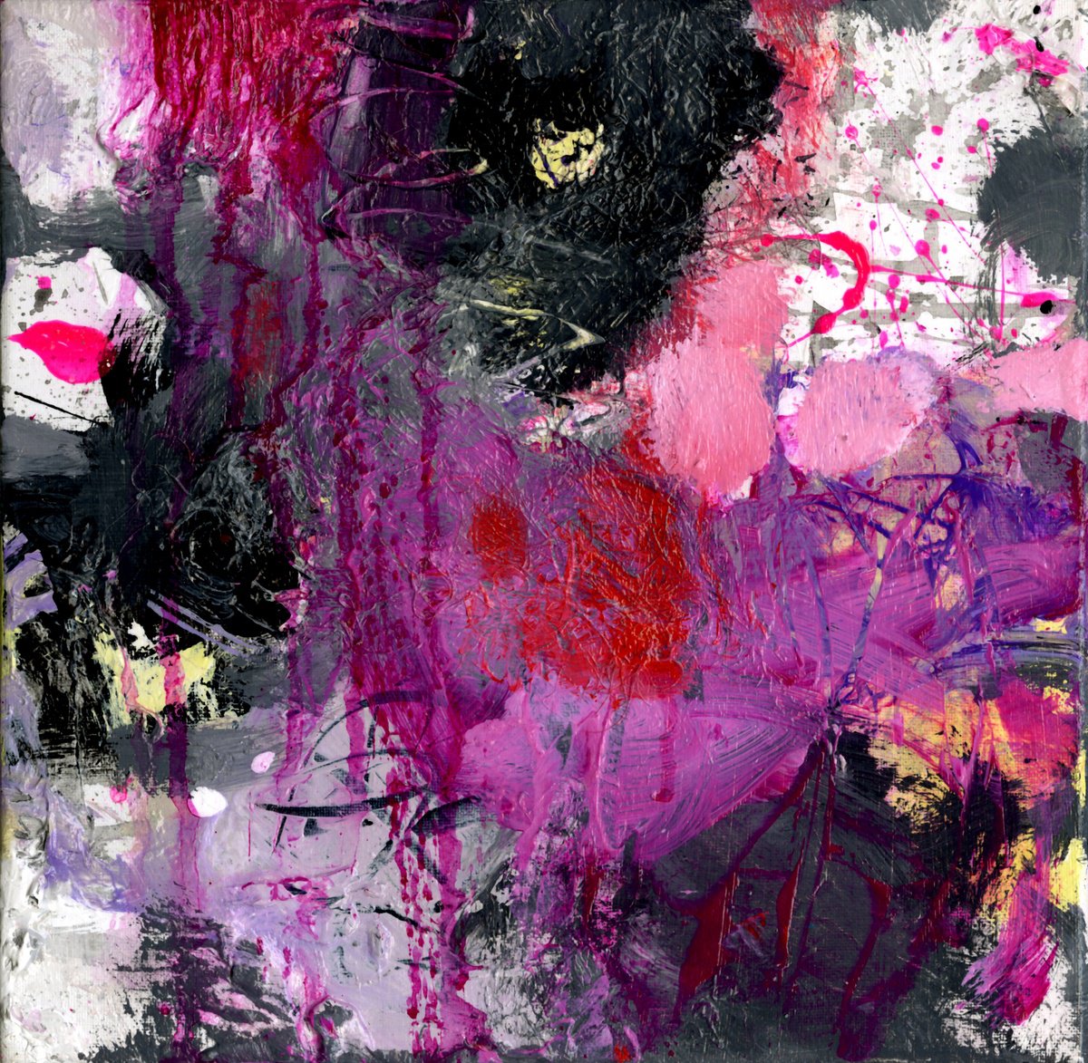 Abstract Painting By Kathy Morton Stanion, 12 X 12", A Passion For Color 4, Original Artwork