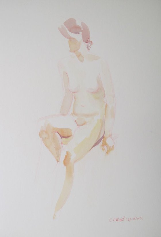 seated female nude
