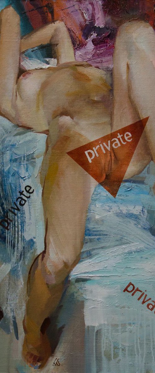 "Privat" 73x48 cm unframed by Valentin