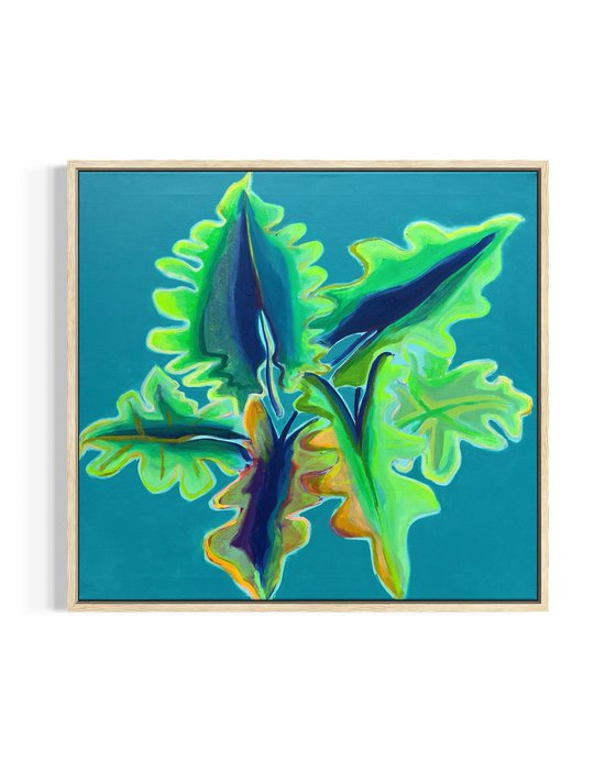 Blue and Green Alocasia Study