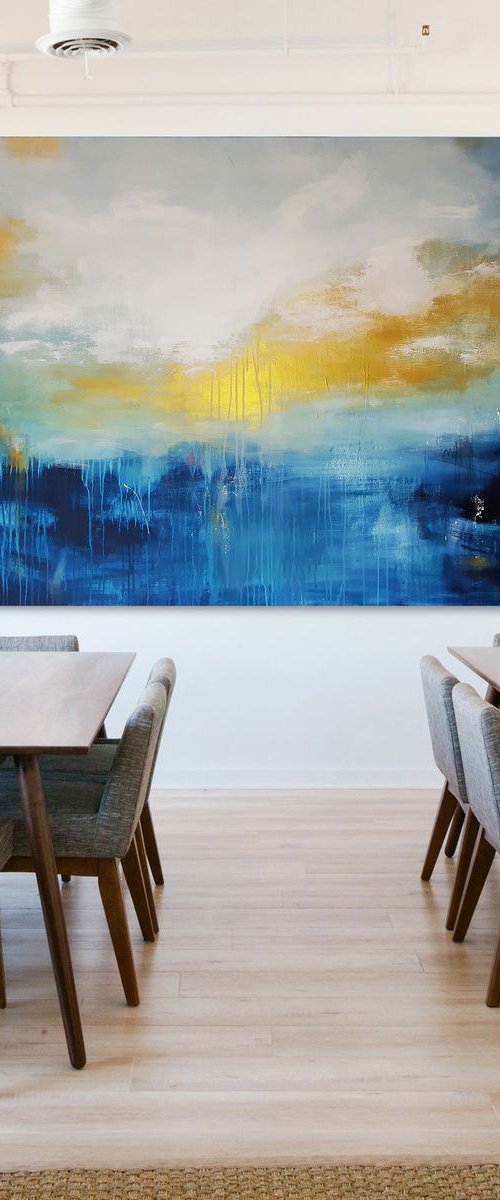 FLOATING GOLD - Large abstract Seascape by Stefanie Rogge