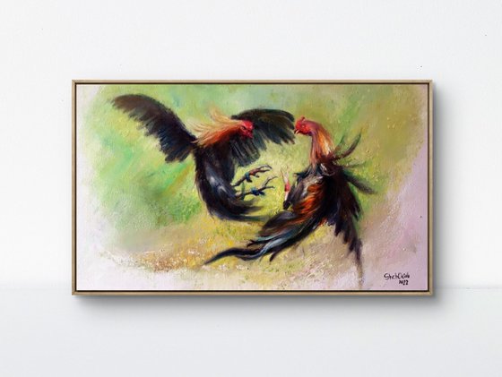 Roosters . Rural life