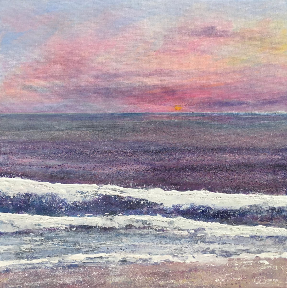 Sunset over a silver sea by Chris Bourne