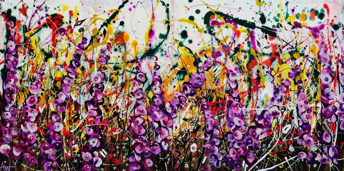 The Wild Floralia Diptych By Angie Wright, 79 X 39, Artwork For Sale On Artfinder