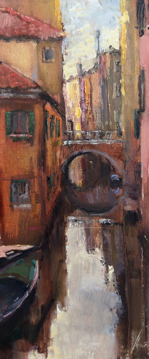 Landscape. Pink Street of Venice by Olha Laptieva