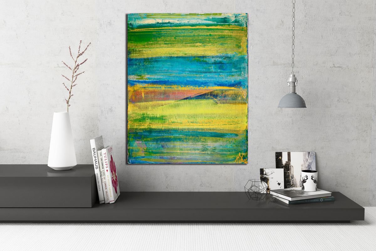 Deconstructed Green Colorfield By Nestor Toro, 16 X 20, Artwork For Sale On Artfinder