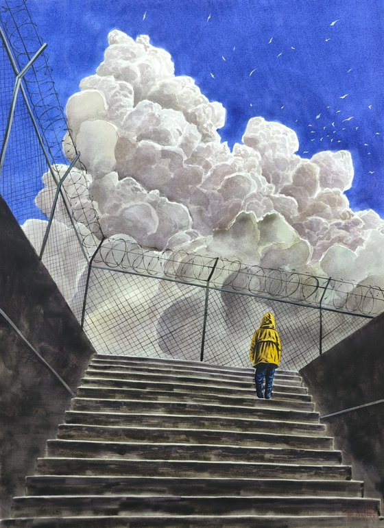 Behind the fence