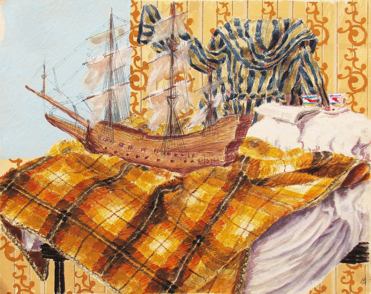 Surrealistic Still Life Painting By Antonio Mele, 19 X 15, Good Day, Original Artwork