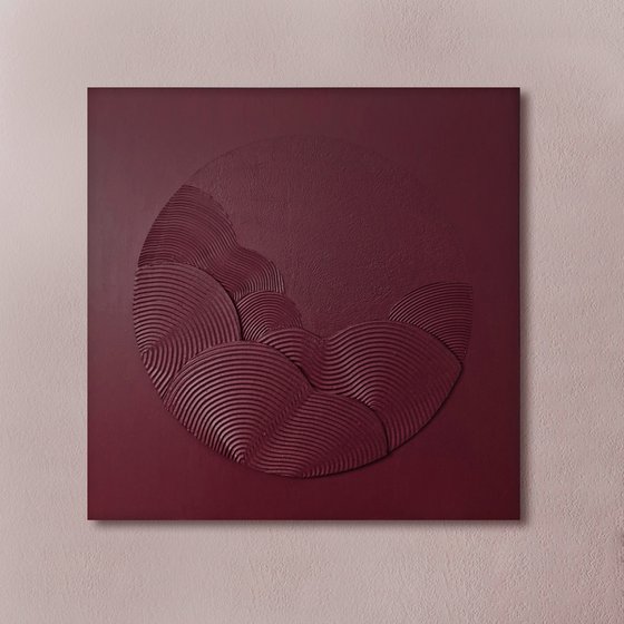 "Burgundy Waves" Abstract burgundy art