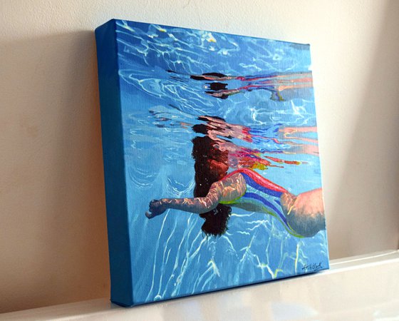 Underneath XLVIII - Miniature swimming painting