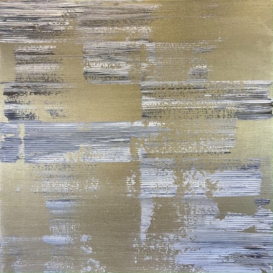 Square grey gold abstraction.