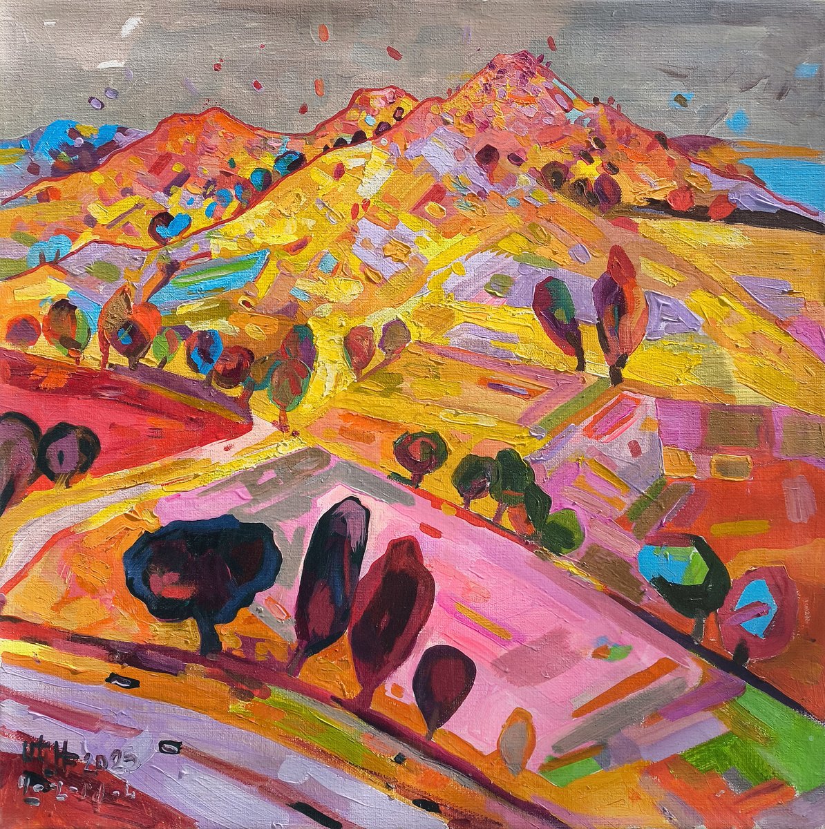 Valley Of Warm Colors By Meliq Khazaryan, 16 X 16, Artwork For Sale On Artfinder