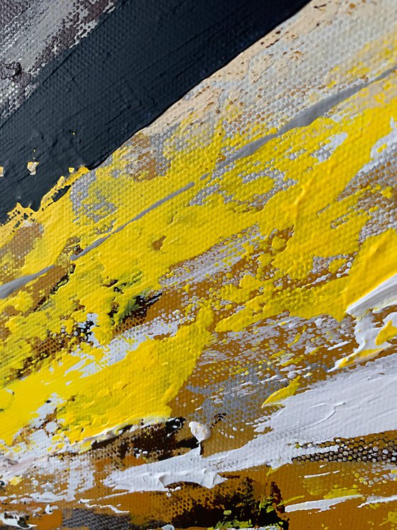 Abstract bright universe. Cosmic Grey Yellow