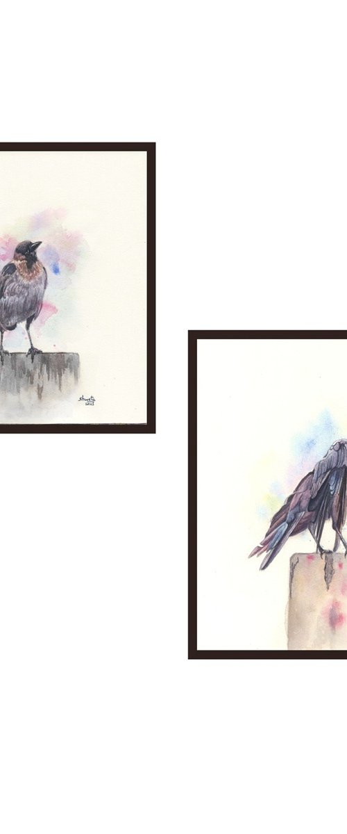 Crows Diptych by Shweta  Mahajan