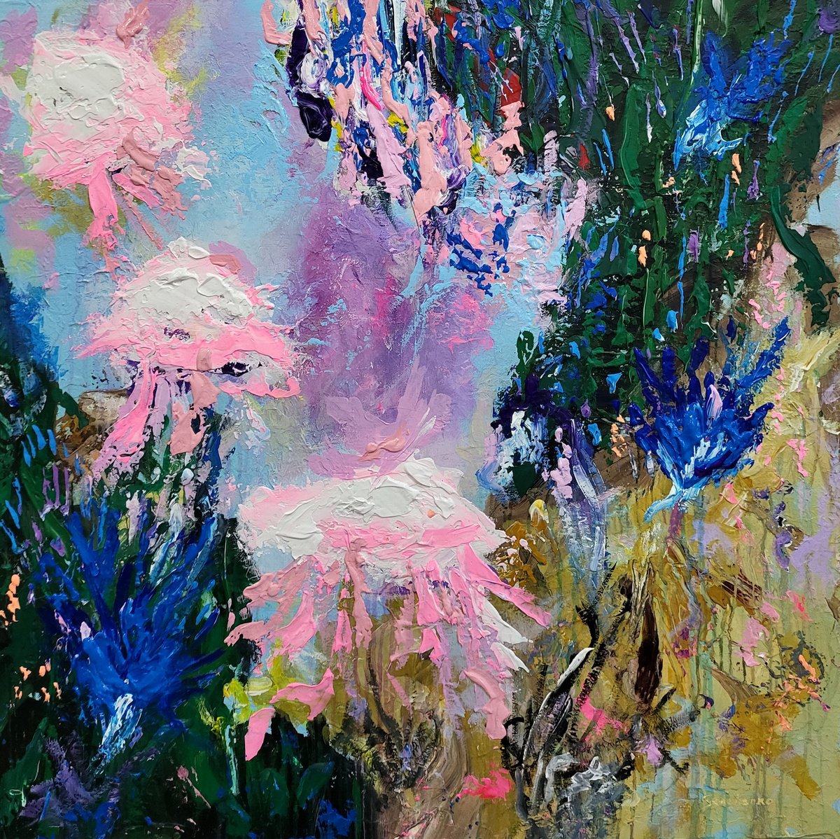 Abstract Acrylic Painting By Alex Senchenko, 39 X 39, The Colour Within, Original Artwork