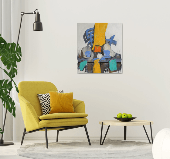 Still life   (85x95cm, oil painting, ready to hang)