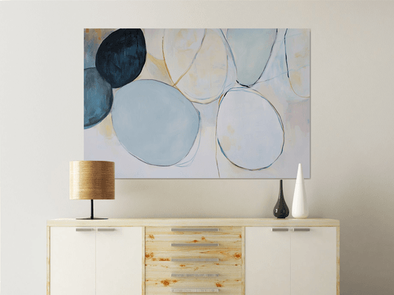 Blue and Neutral Artwork