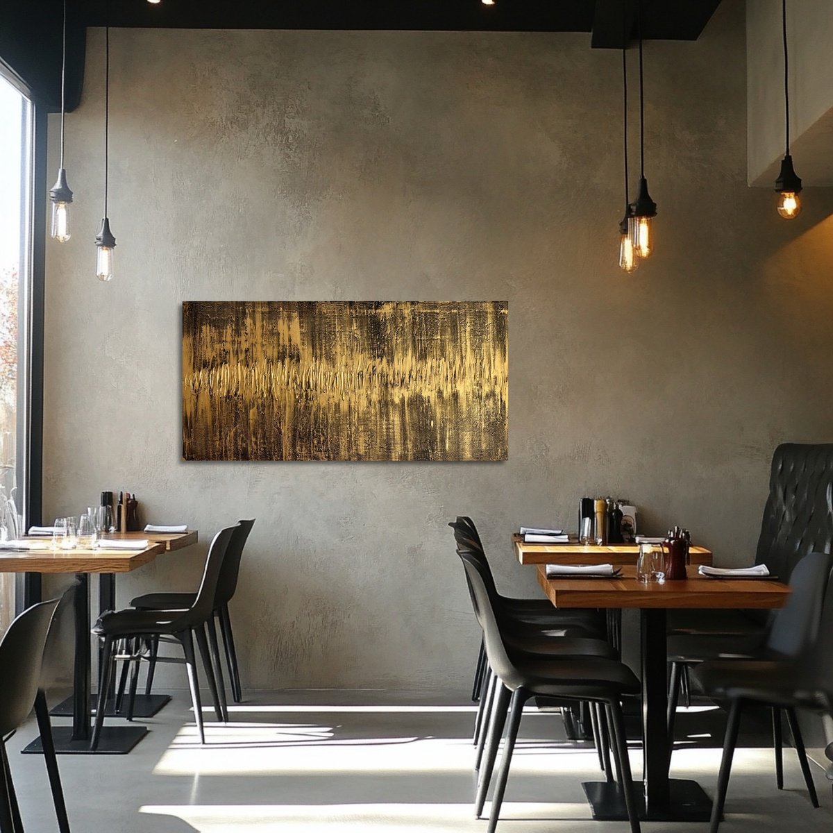 Abstract Acrylic Painting By Exclusive Arts, 47 X 24, Golden Fire 120X60X2 Cm, Original Artwork