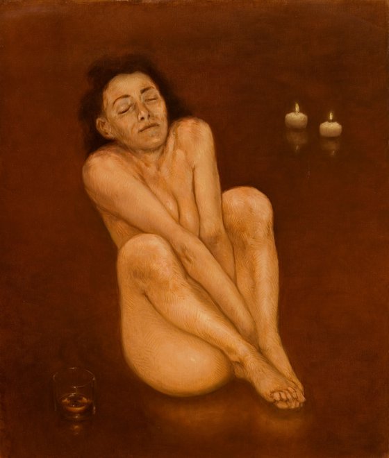 woman with candles