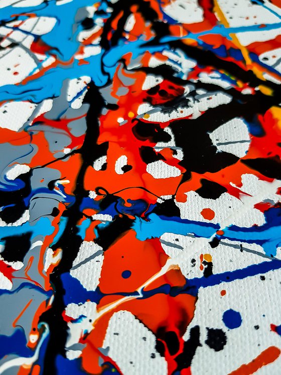 - Samick - (W)120x(H)96 cm. Style of JACKSON POLLOCK. Abstract Expressionism Painting