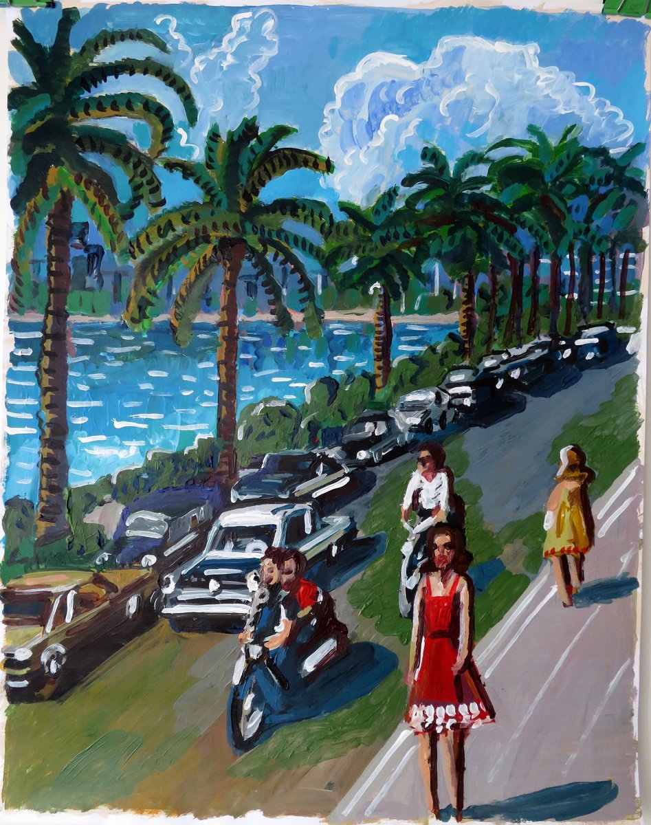  Cannes In The 1950S By Stephen Abela, 22 X 28, Artwork For Sale On Artfinder