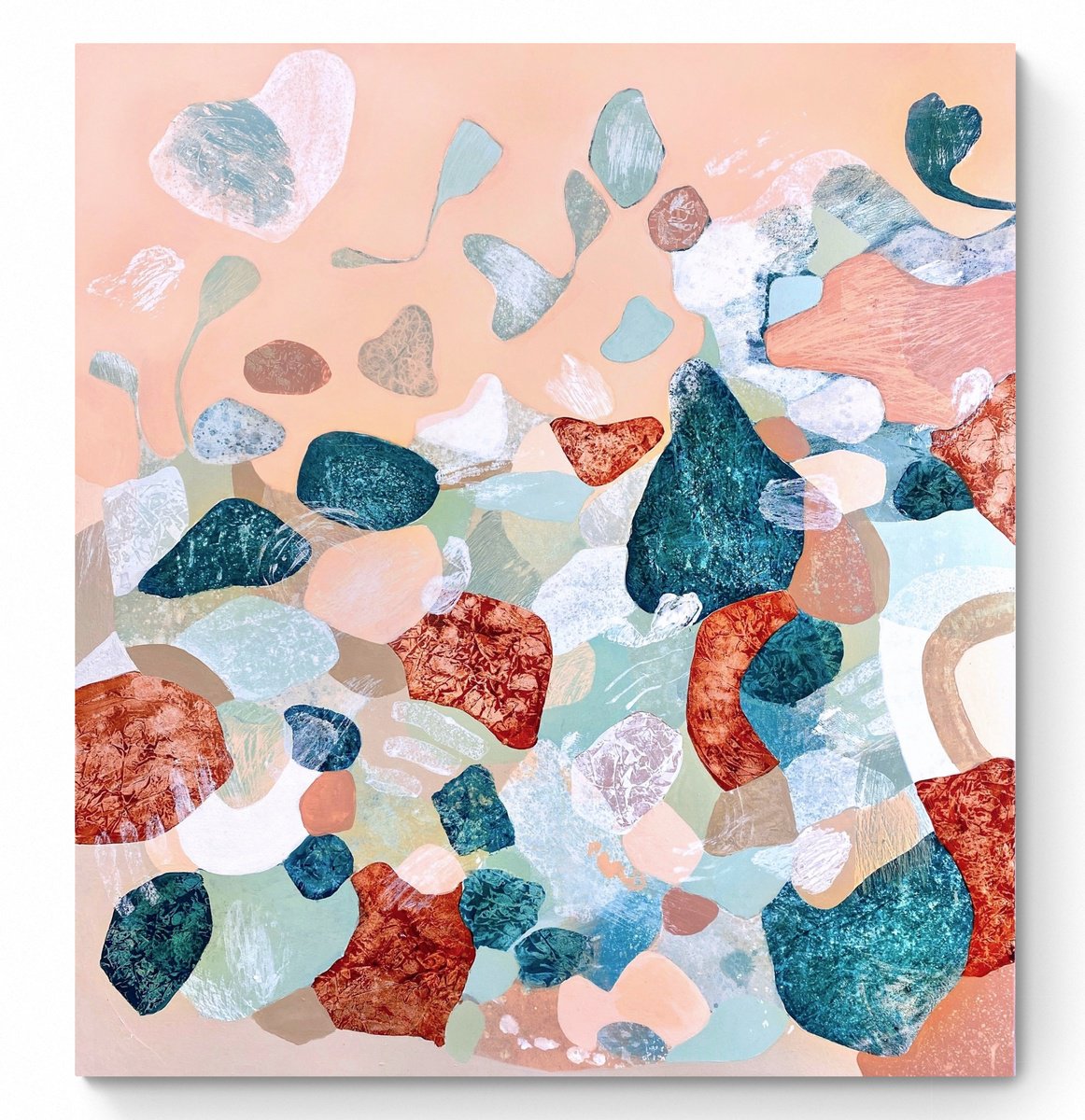 Abstract Acrylic Painting By Cristina Dalla Valentina, 35 X 39, Spring Tales, Original Artwork