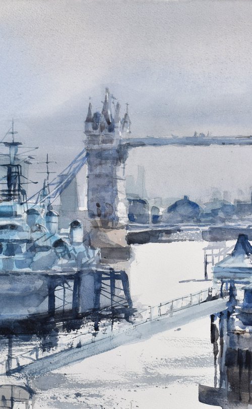 Floating by the Thames 2 by Goran Žigolić Watercolors