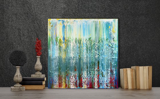 50x50 cm | 19,5x19,5″ Abstract Landscape Painting Original oil painting Canvas art